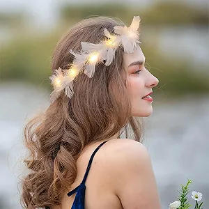 LED Обруч для волосся з пір'ям Yean synthetic.ua - Фото 1