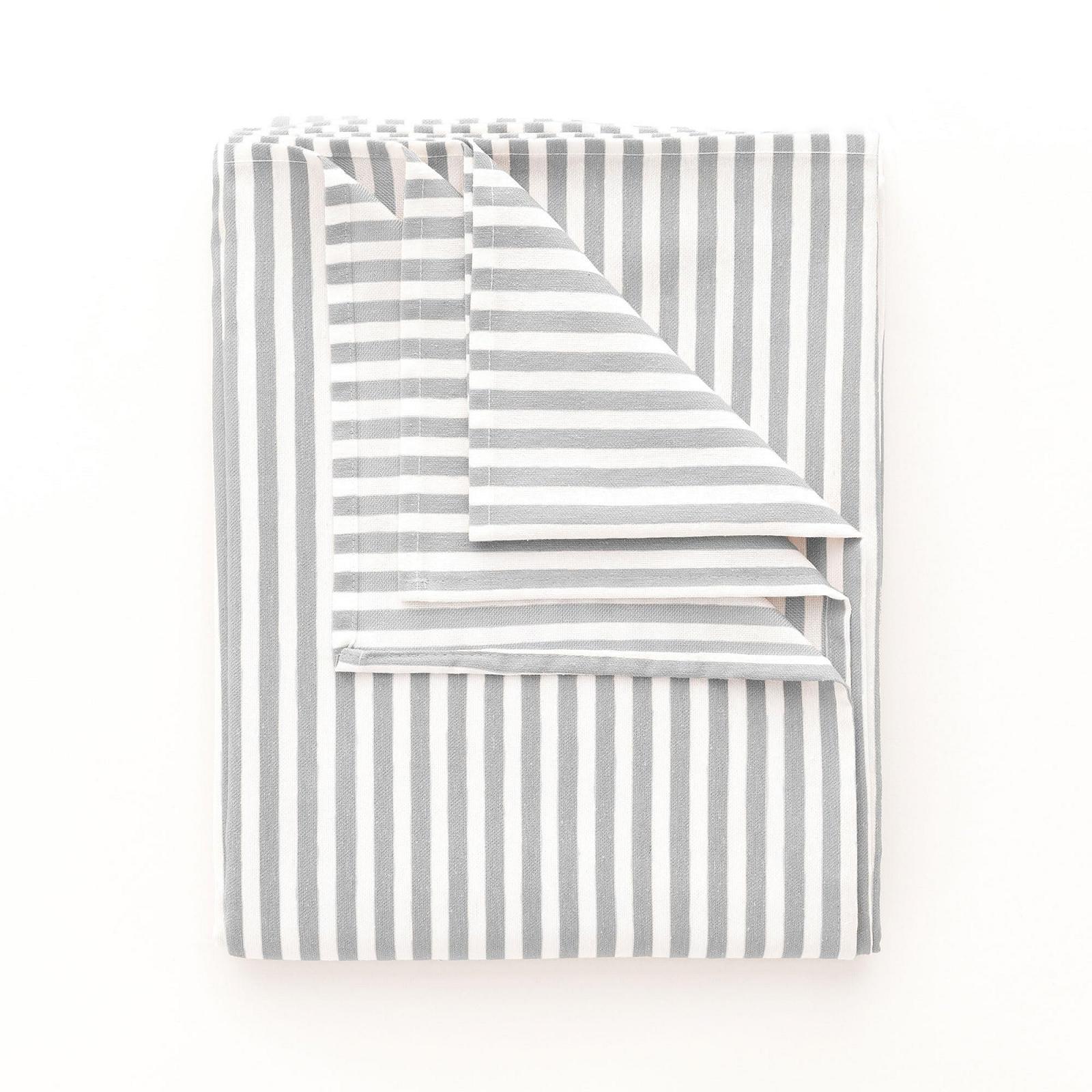 Скатертина GAMUSI прямокутна бавовна 160x300 см Stripe Navy Blue, фото №5