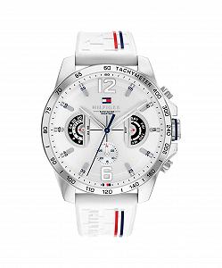 Мужские аналоговые многофункциональные кварцевые часы Tommy Hilfiger с силиконовым, нержавеющим стальным или кожаным ремешком, дополнительные циферблаты для дня и даты, водонепроницаемость до 5 атм. - Фото 1