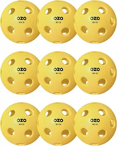 Набор мячей для пикболбола в помещении OZO Pickleball Indoor (12 шт.) Желтый - Фото 1