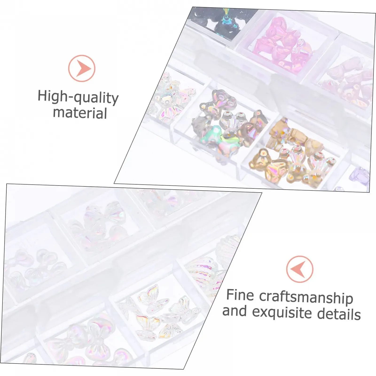 Прикраси для нігтів Ведмедики та метелики Healeved 120 шт. Аксесуари для манікюру з смоли для дизайну, фото №2