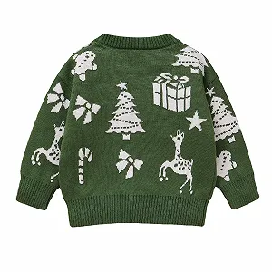 Рождественский джемпер Generisch для мальчиков и девочек, детский свитшот, свитеры, круглый вырез, длинный рукав, рождественский теплый свитер, зимний свитер с мультфильмом synthetic.ua - Фото 1