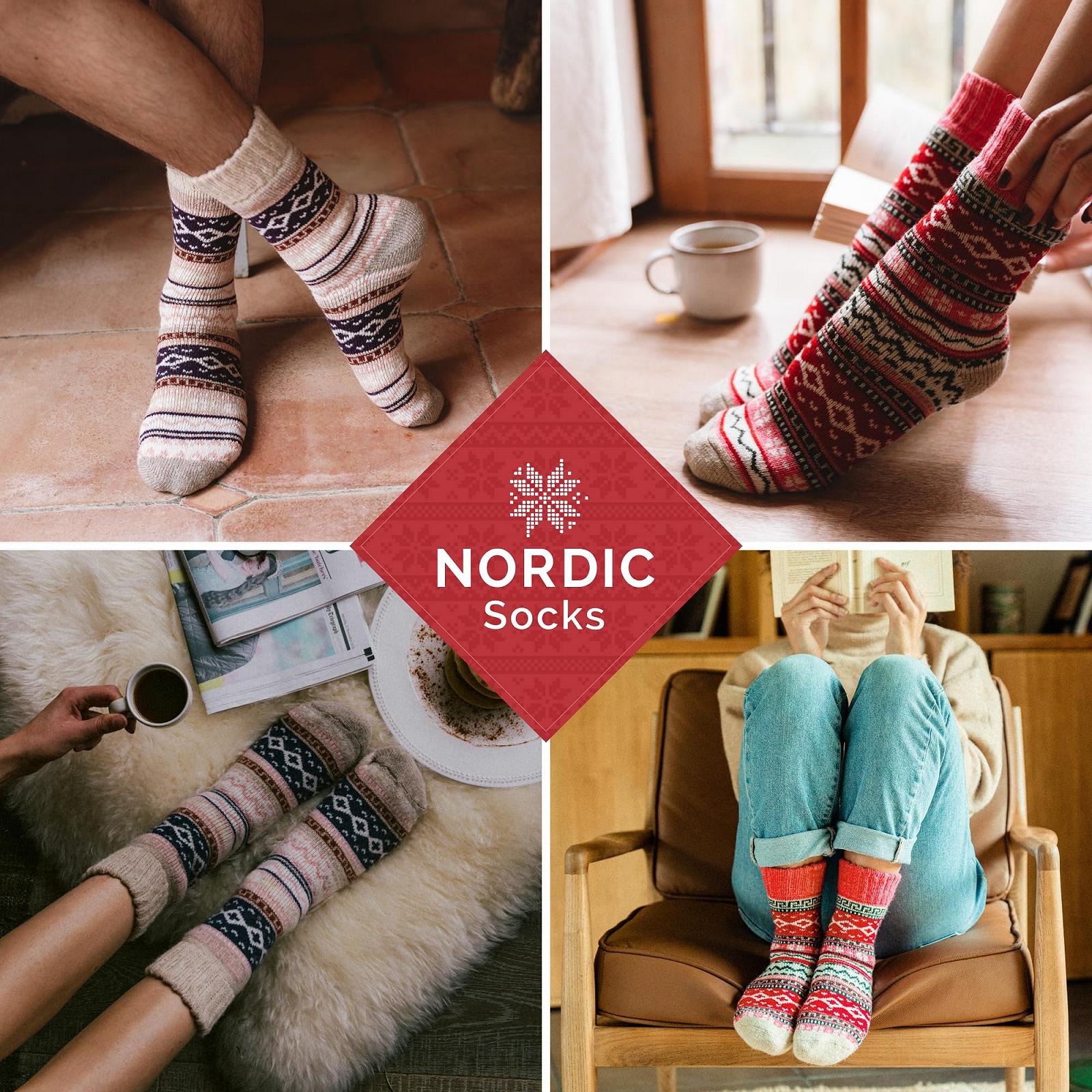 Носки NORDIC 2 пары носков из мериносовой шерсти для мужчин и женщин, зимние носки, теплые носки, мягкие и удобные, фото №2