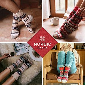 Носки NORDIC 2 пары носков из мериносовой шерсти для мужчин и женщин, зимние носки, теплые носки, мягкие и удобные synthetic.ua - Фото 1