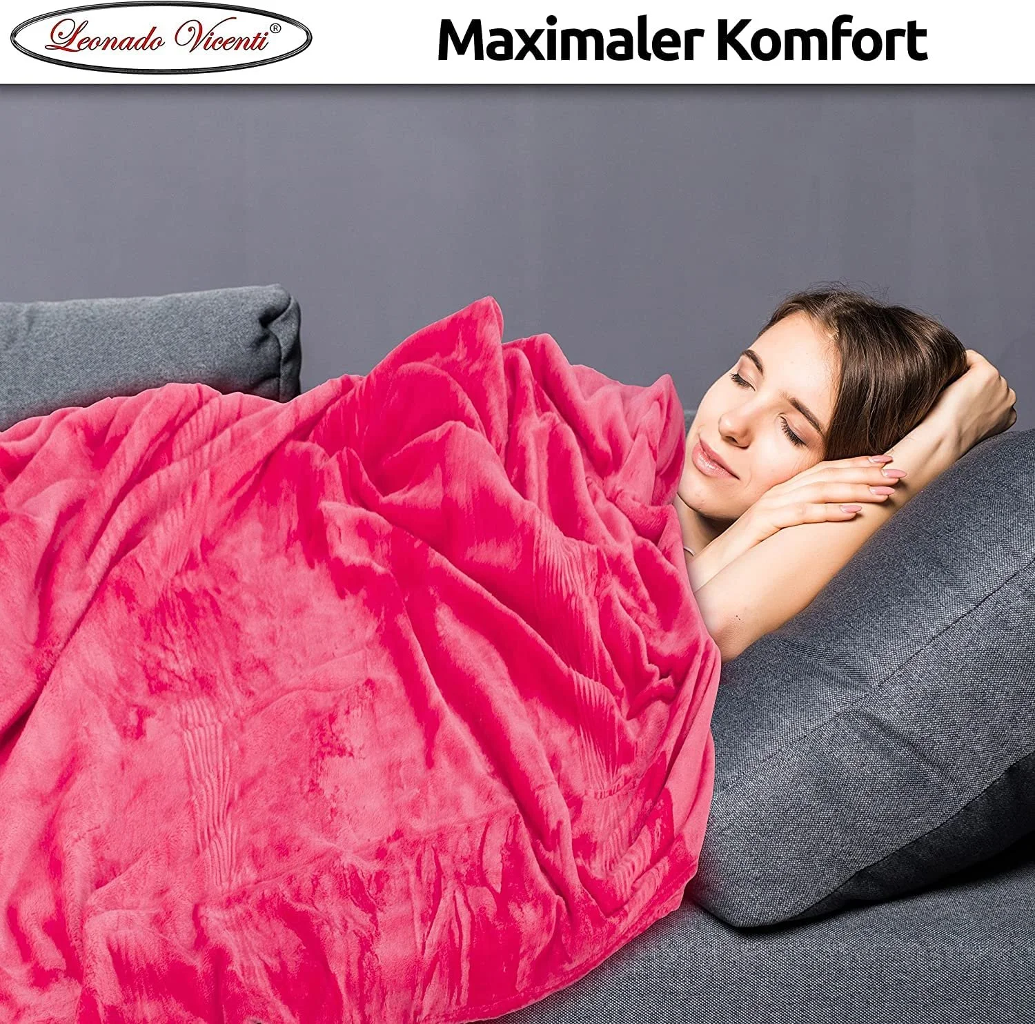 Покривало Leonado Vicenti Fluffy Cuddly 220 x 240 см Фланелева Однотонна Рожева, фото №5 Покривало Leonado Vicenti Fluffy Cuddly 220 x 240 см Фланелева Однотонна Рожева, фото №5