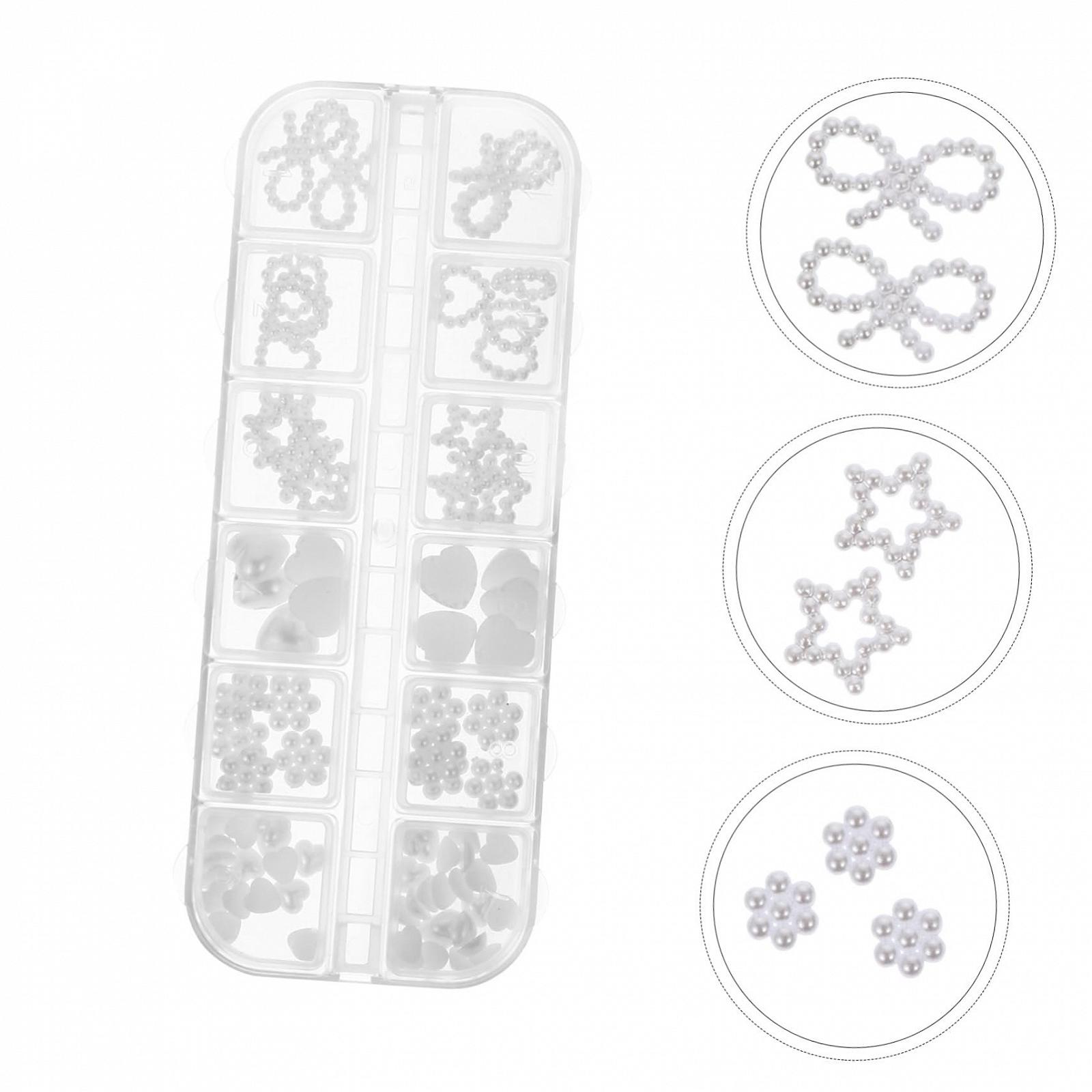 Бусины для ногтей Healvian для украшения ногтей, DIY маникюрные украшения, искусственные бусины, коробка с различными узорами, подходит для домашнего и салонного использования, фото №2