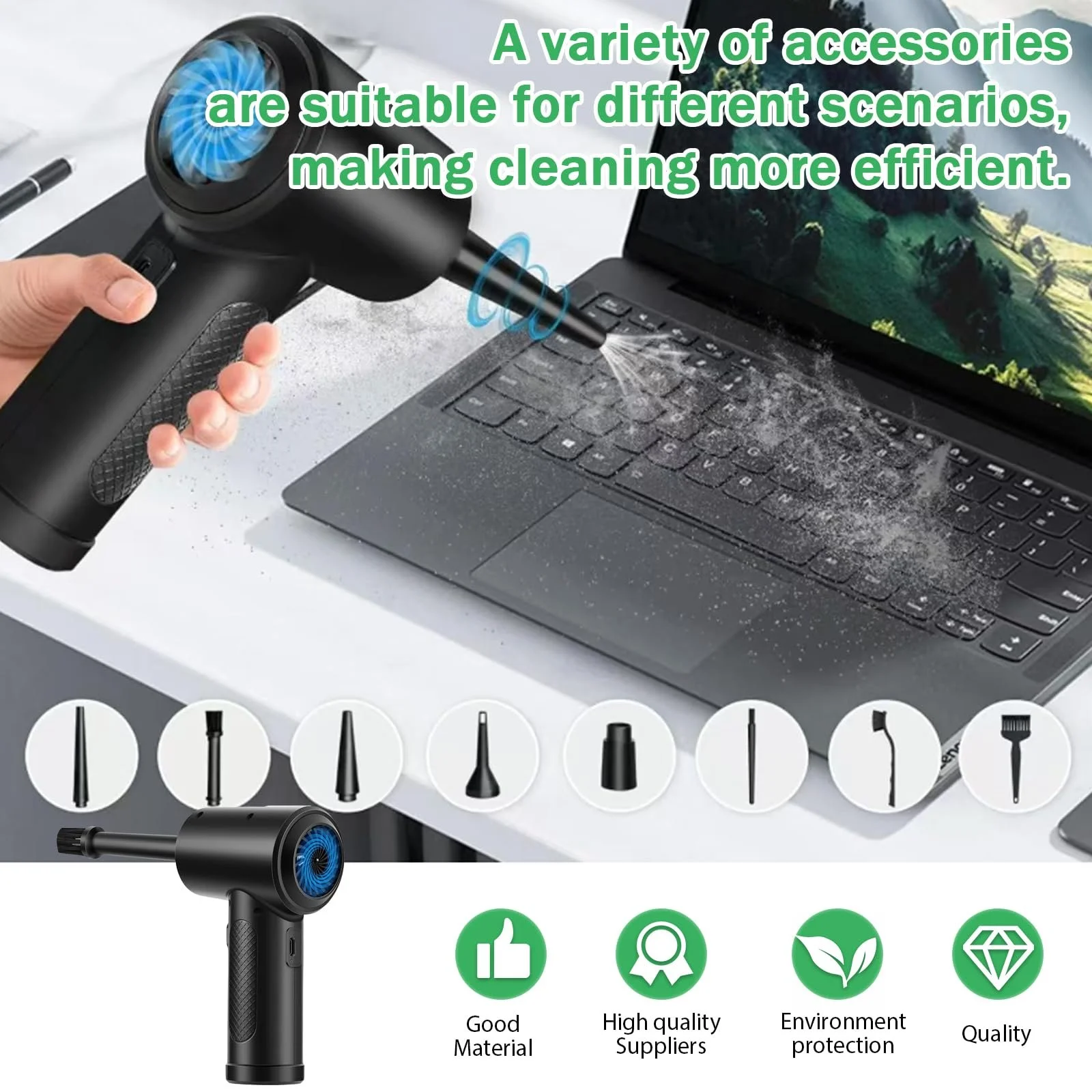 Аккумуляторный воздуходувка 51 000 об/мин 3 скорости 6000 мАч, фото №4