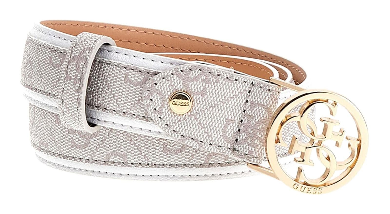 Ремень для брюк GUESS Kerima Регулируемый H30 W85 Dove Logo - Можно укоротить, логотип Dove, фото №1