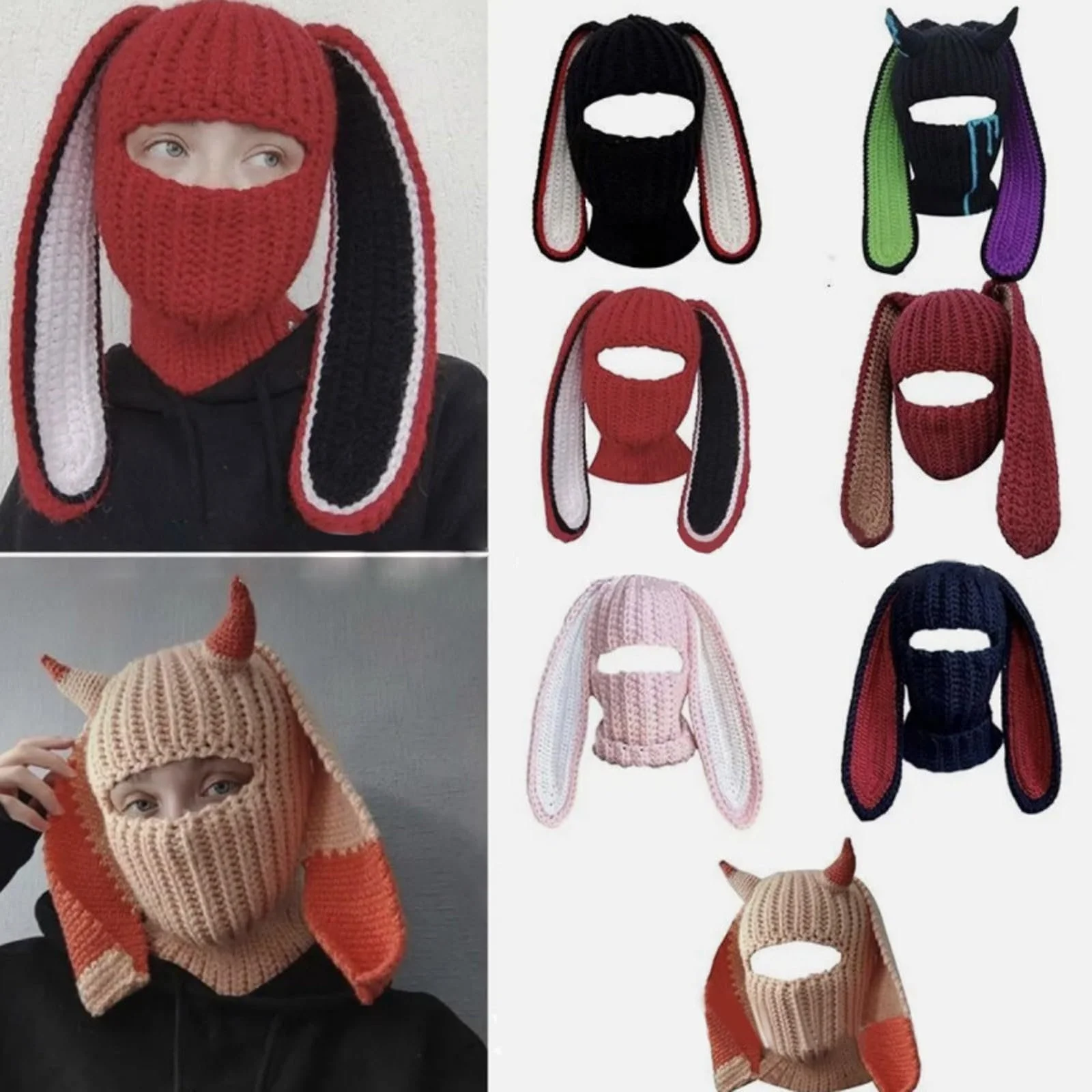 Шапка-вушанка з кролячими вухами rtdgcv В'язана Дитяча Зимова для хлопчиків, фото №2