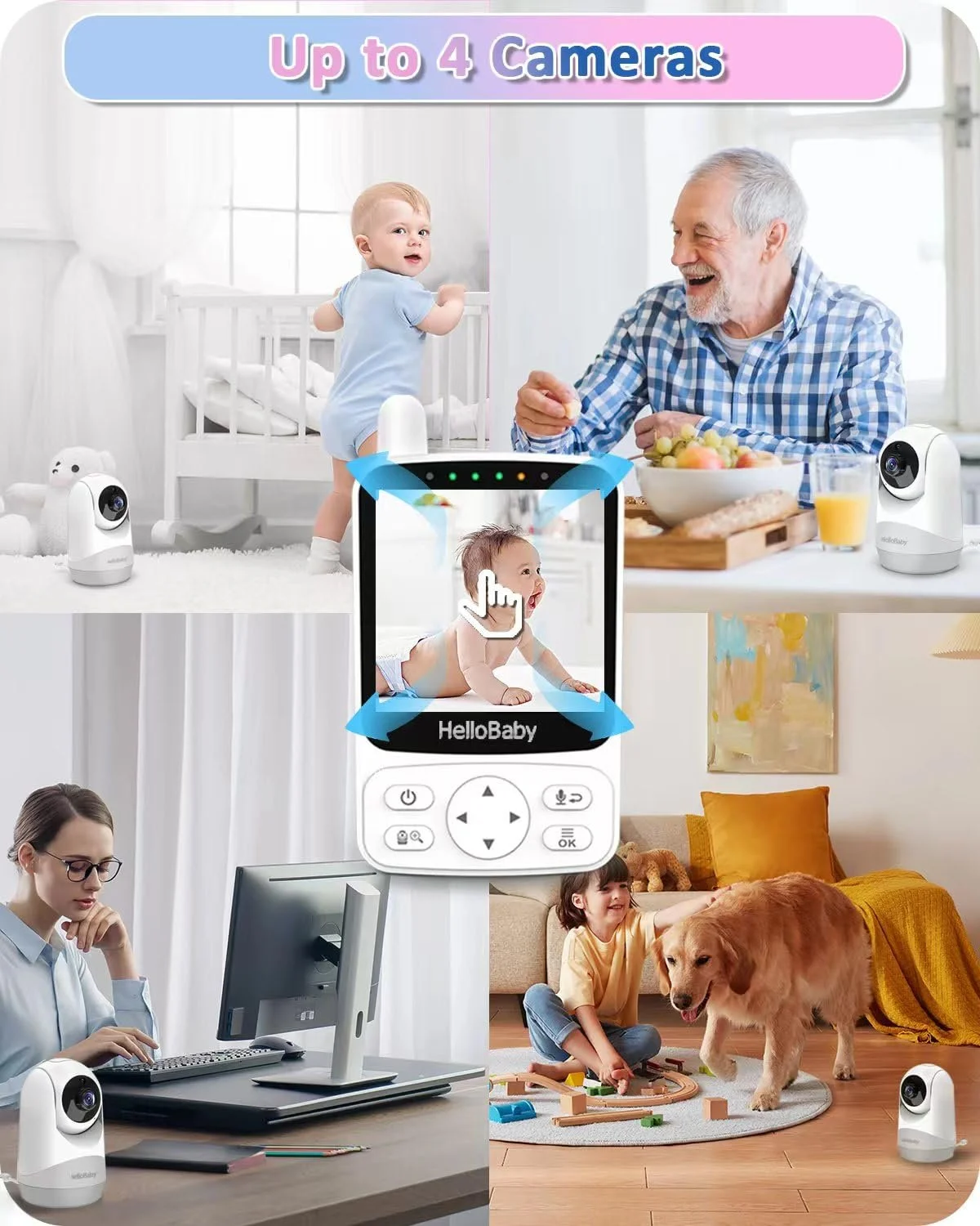 Відеоняня HelloBaby 355°/120° Pan-Tilt 2x Zoom 305 м 2-Way Audio, фото №9 Відеоняня HelloBaby 355°/120° Pan-Tilt 2x Zoom 305 м 2-Way Audio, фото №9