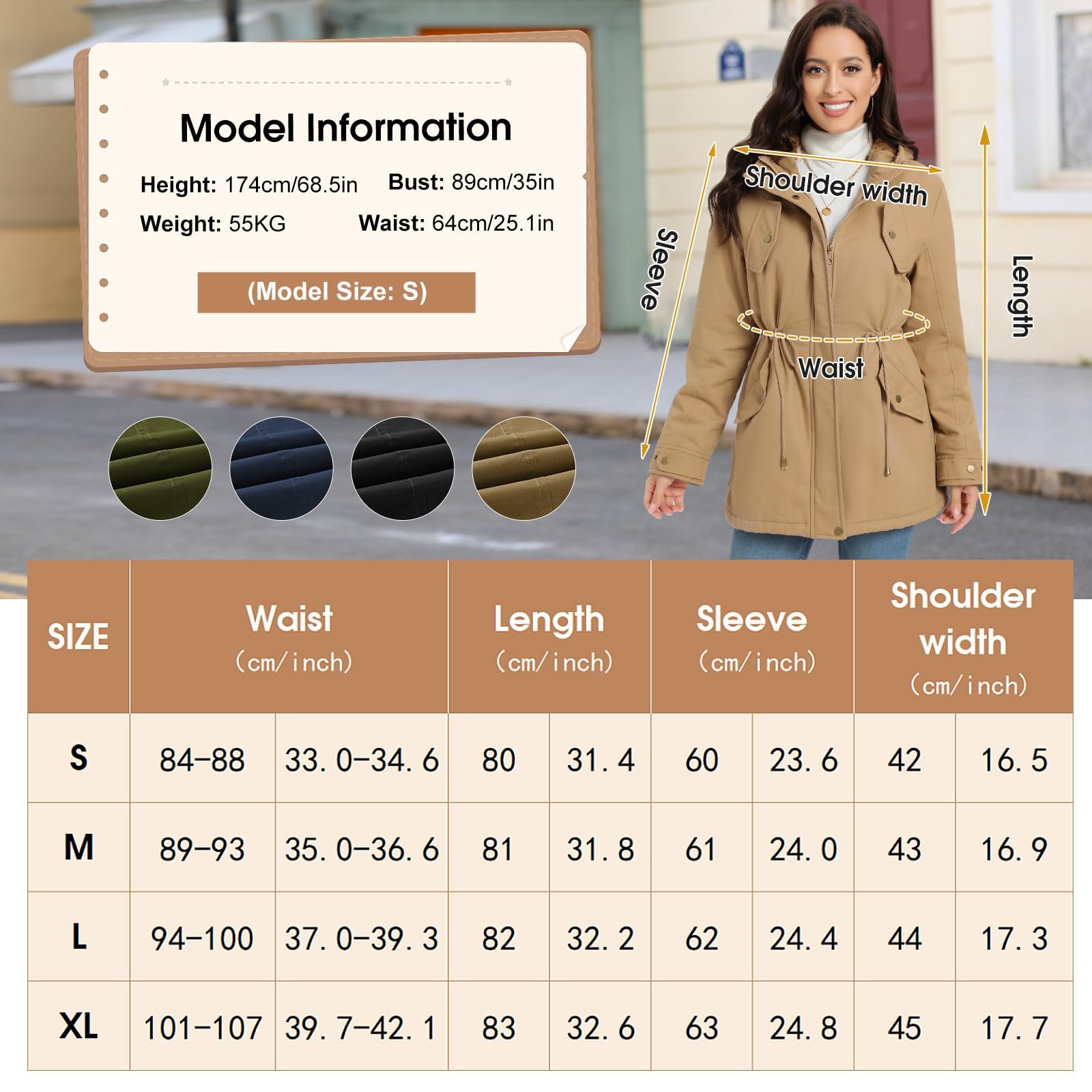 Зимова куртка Vancavoo Жіноча зимова тепла парка з підкладкою, фото №6 Зимова куртка Vancavoo Жіноча зимова тепла парка з підкладкою, фото №6