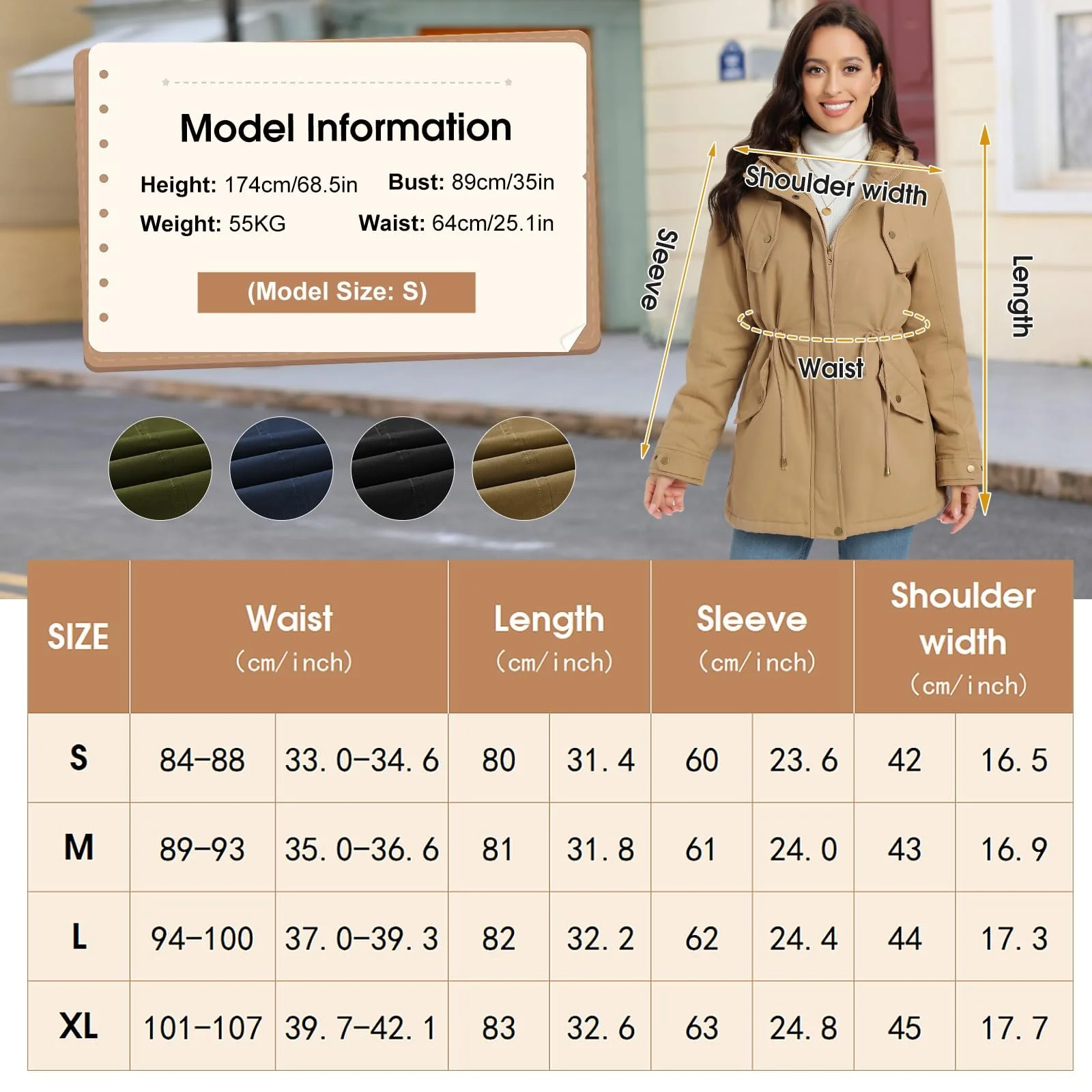 Зимова куртка Vancavoo Жіноча зимова тепла парка з підкладкою, фото №6 Зимова куртка Vancavoo Жіноча зимова тепла парка з підкладкою, фото №6