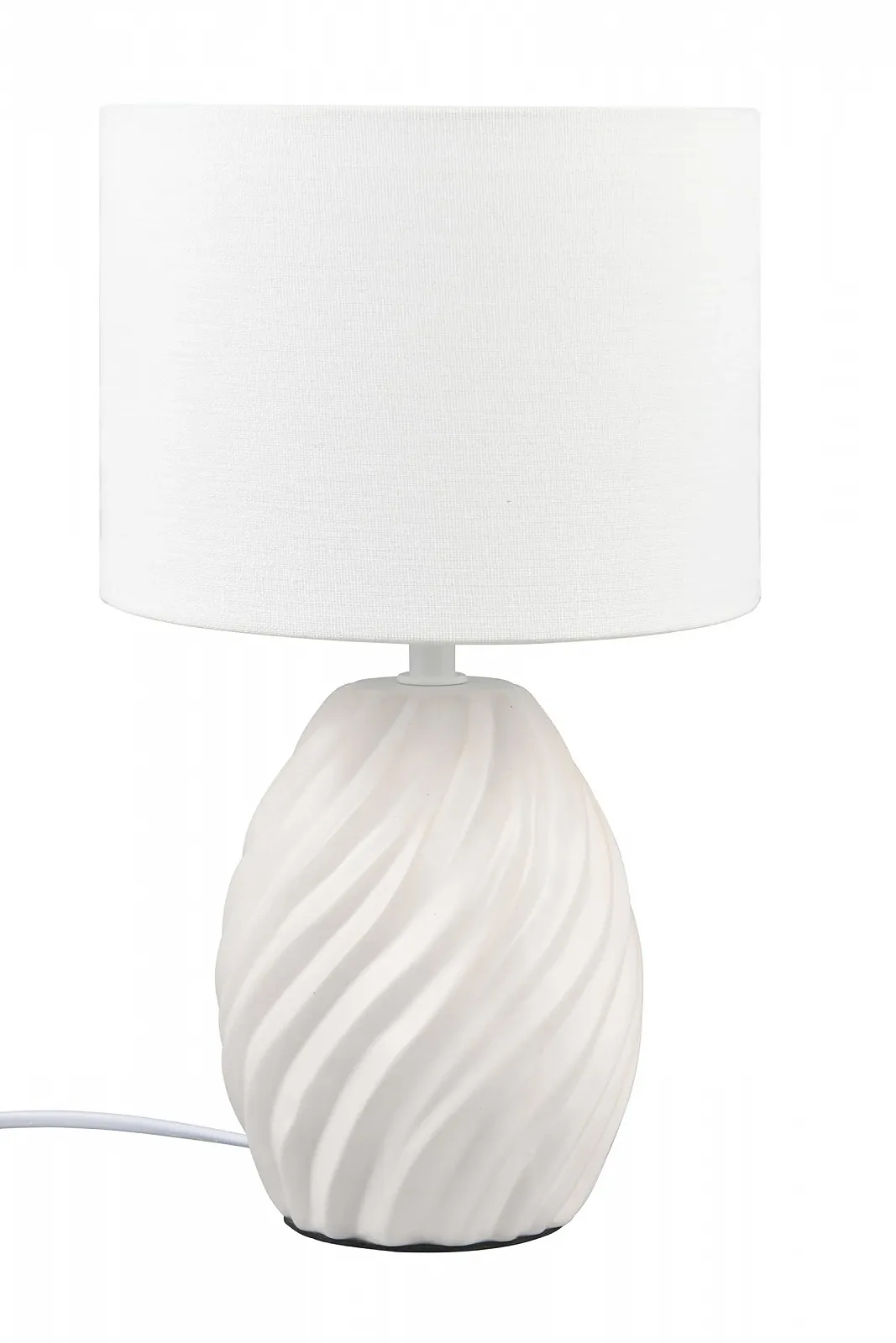 Настільна лампа Reality Leuchten Melva R51771031 керамічна основа матовий білий тканинний абажур без 1x E14, фото №1