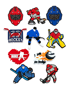 Джибитсы хоккей спорт hockey 10 шт аксессуары крокс украшение Dz_80_2 - Фото 1