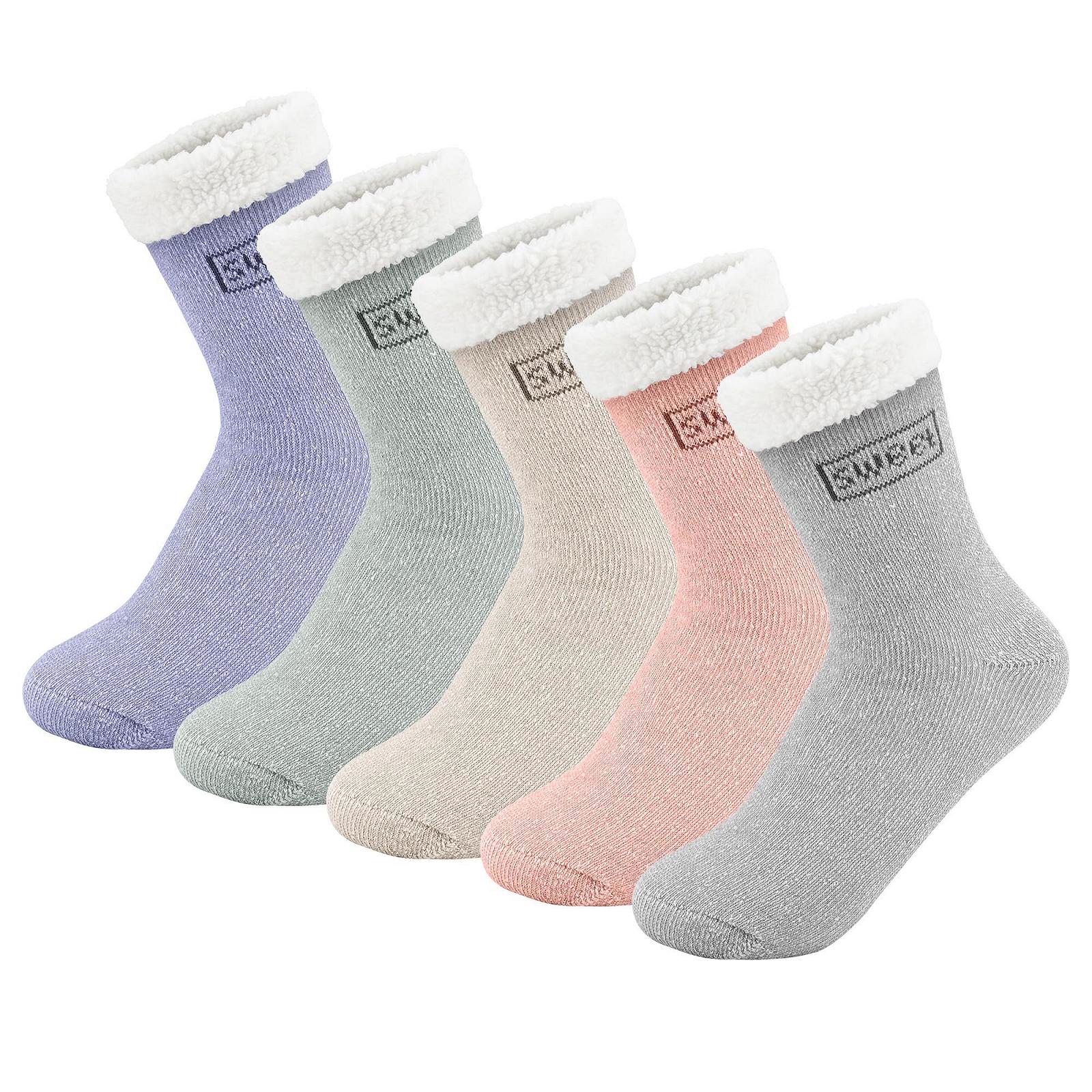 Носки Женские Теплые Носки для Кровати Пушистые Рождественские Зимние Домашние Теплые, 5 пар, фото №8