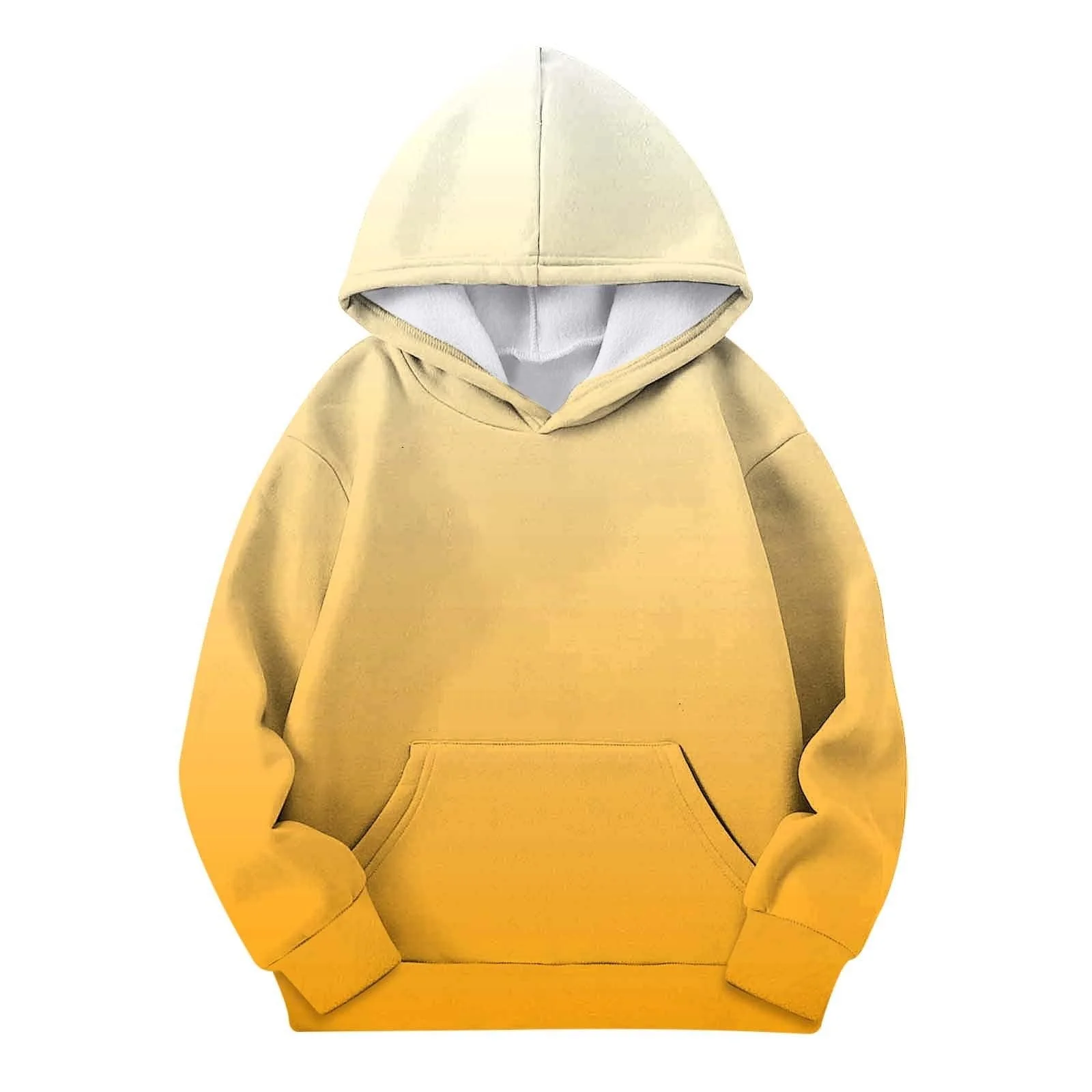 Худі для дівчинки з градієнтом, круглим вирізом, довгими рукавами та кишенями осінь та зима, фото №2