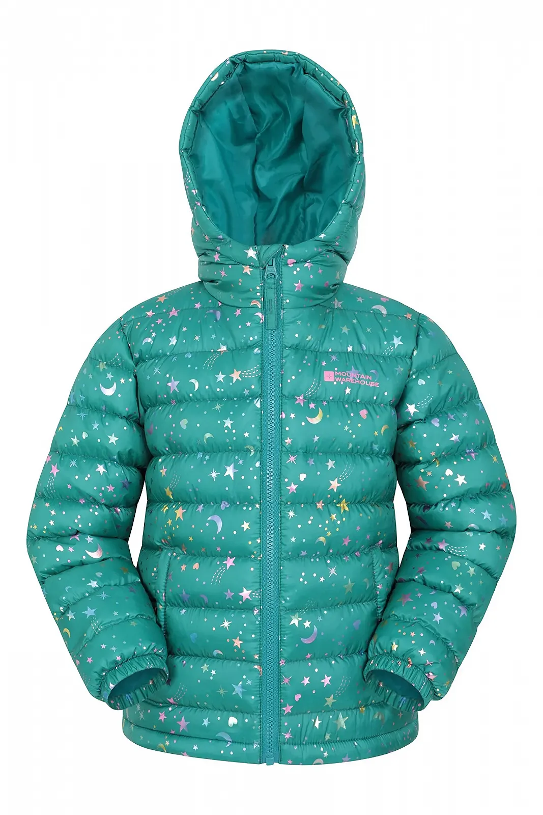 Куртка стьобана Mountain Warehouse Seasons для дітей, Ультралегка, тепла, водонепроникна, з капюшоном і блискавкою, фото №1