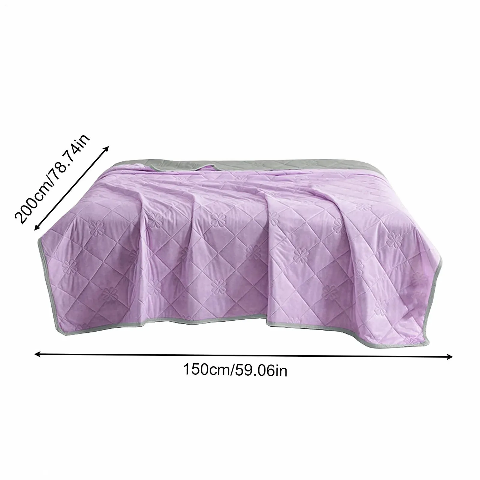 Охлаждающее летнее одеяло, ледяное одеяло, самоохлаждающееся одеяло, холодное одеяло - летний тип одеяла для сна, дышащее двустороннее покрывало против ночного потоотделения для дома, общежития, кемпинга, фото №6