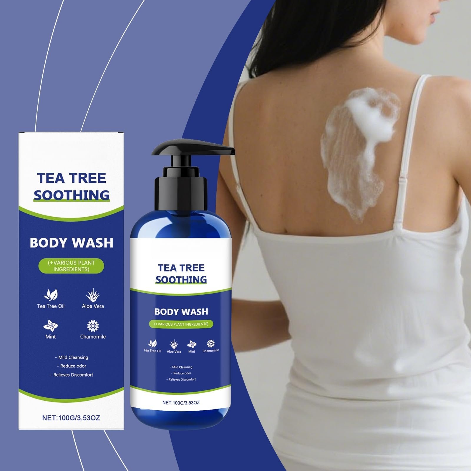 Гель для душу Tea Tree Mint Зволожувальний Освіжальний для тіла та ніг для чоловіків та жінок 3 шт., фото №5