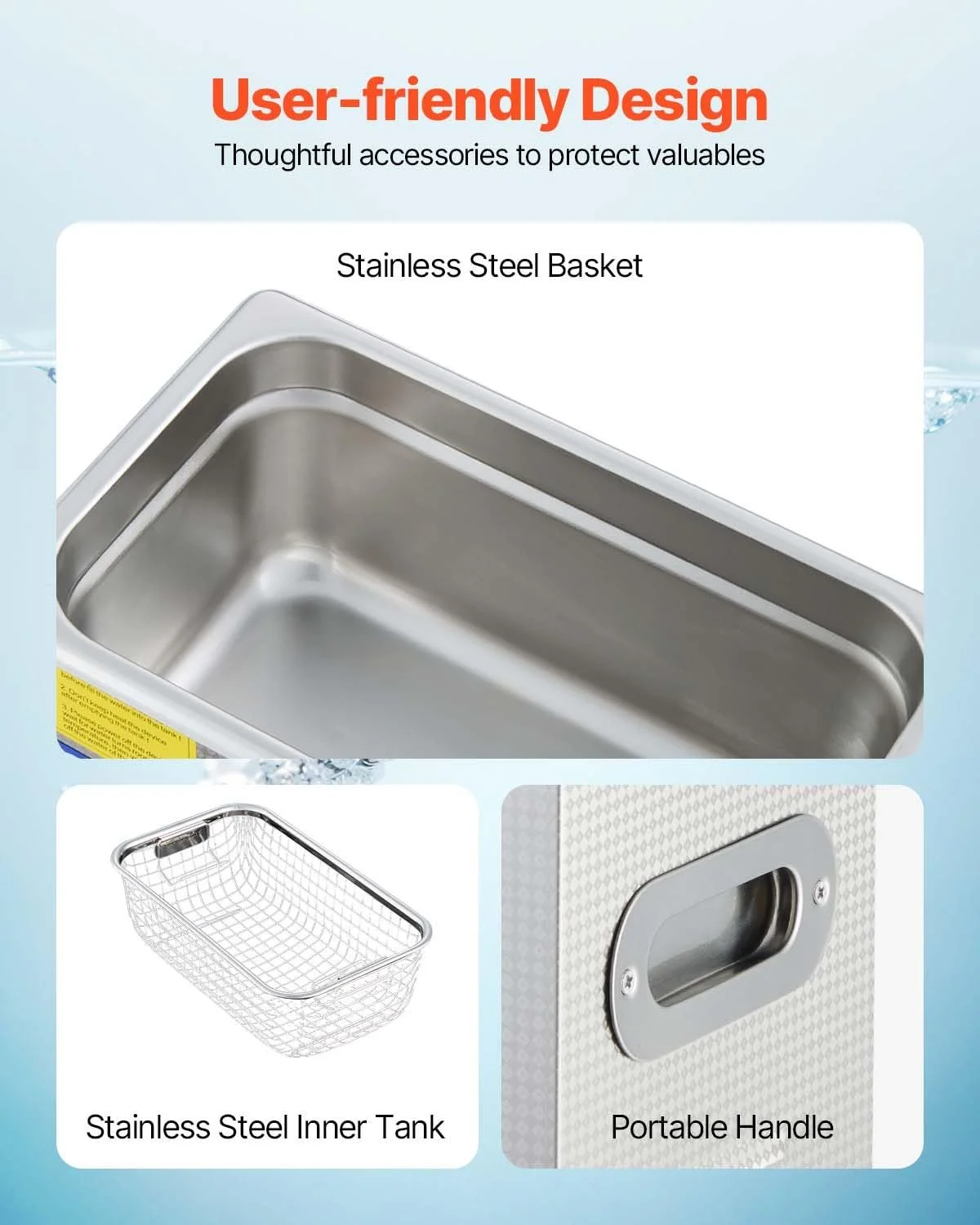 Ультразвуковой очиститель Vevor JPS-20A 3л Сірий, фото №4 Ультразвуковой очиститель Vevor JPS-20A 3л Сірий, фото №4