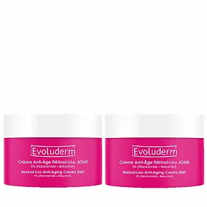Денний антивіковий крем для обличчя EVOLUDERM Retinol-Like 96% натуральних інгредієнтів 2 x 50 мл - Фото 1