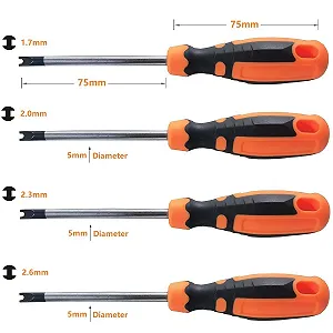 Набір U-подібних викруток 4 предмети U1.7/2.0/2.3/2.6 Магнітні CRV 75 мм synthetic.ua - Фото 1