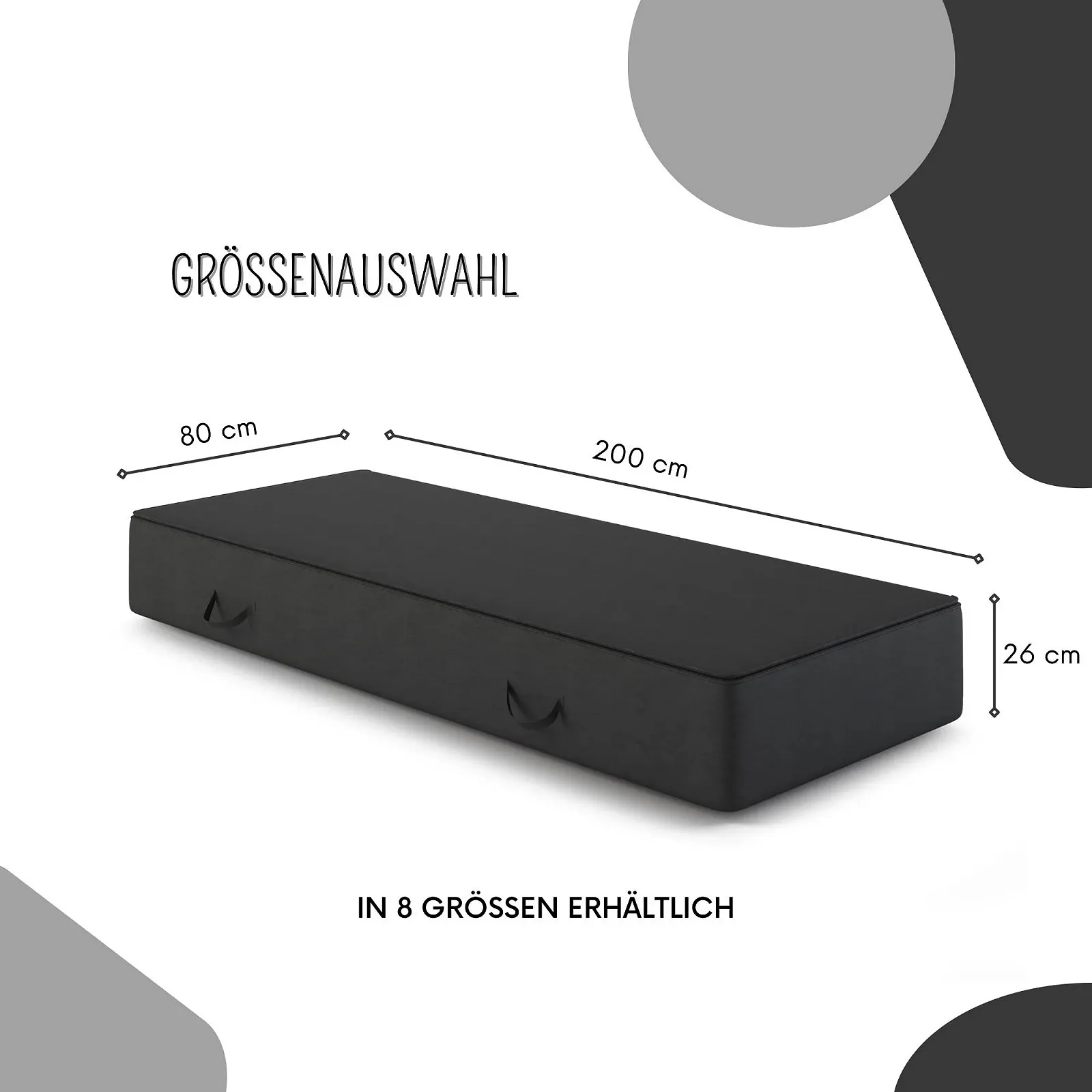 Сумка для матраса MSS e.K. 100 x 200 x 26 см, сумка для хранения матрасов с молнией и ручками для переноски, защитный, полипропилен, фото №8