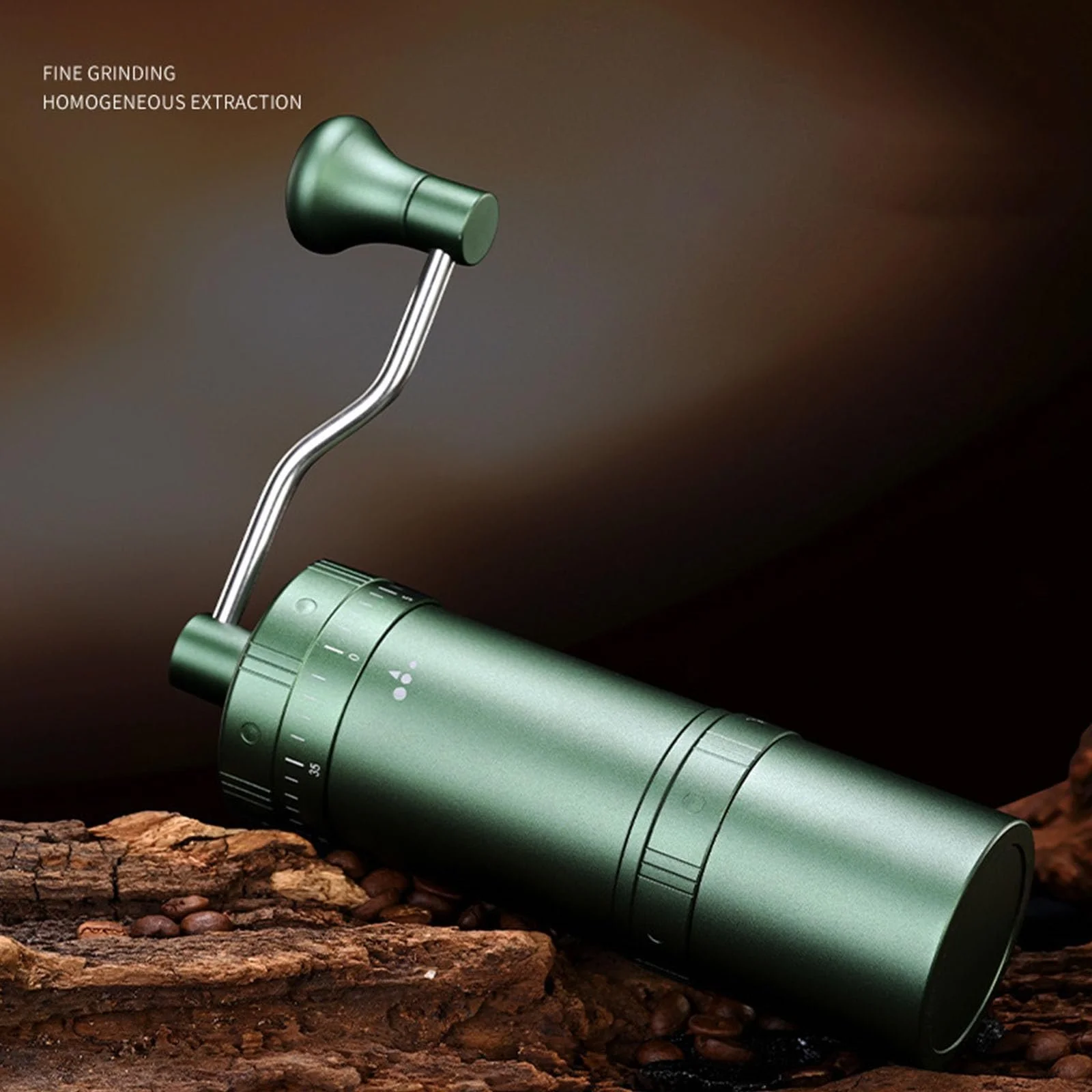 Ручна кавомолка з ручкою Портативна Ручна Текстура з нержавіючої сталі для домашнього використання, фото №3