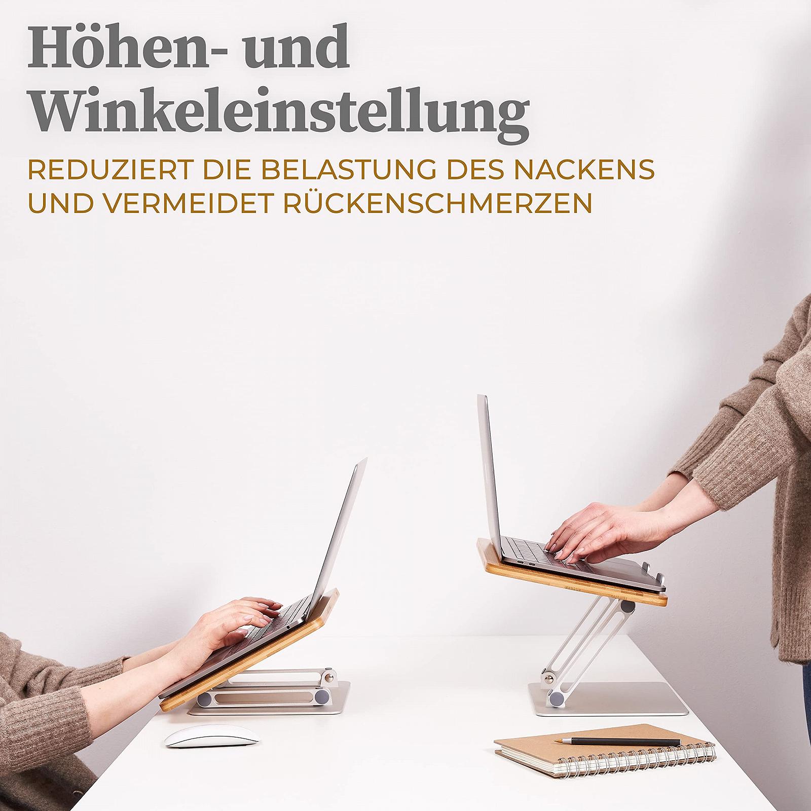 Подставка для ноутбука HENNEZ деревянная с регулировкой высоты, фото №5 Подставка для ноутбука HENNEZ деревянная с регулировкой высоты, фото №5