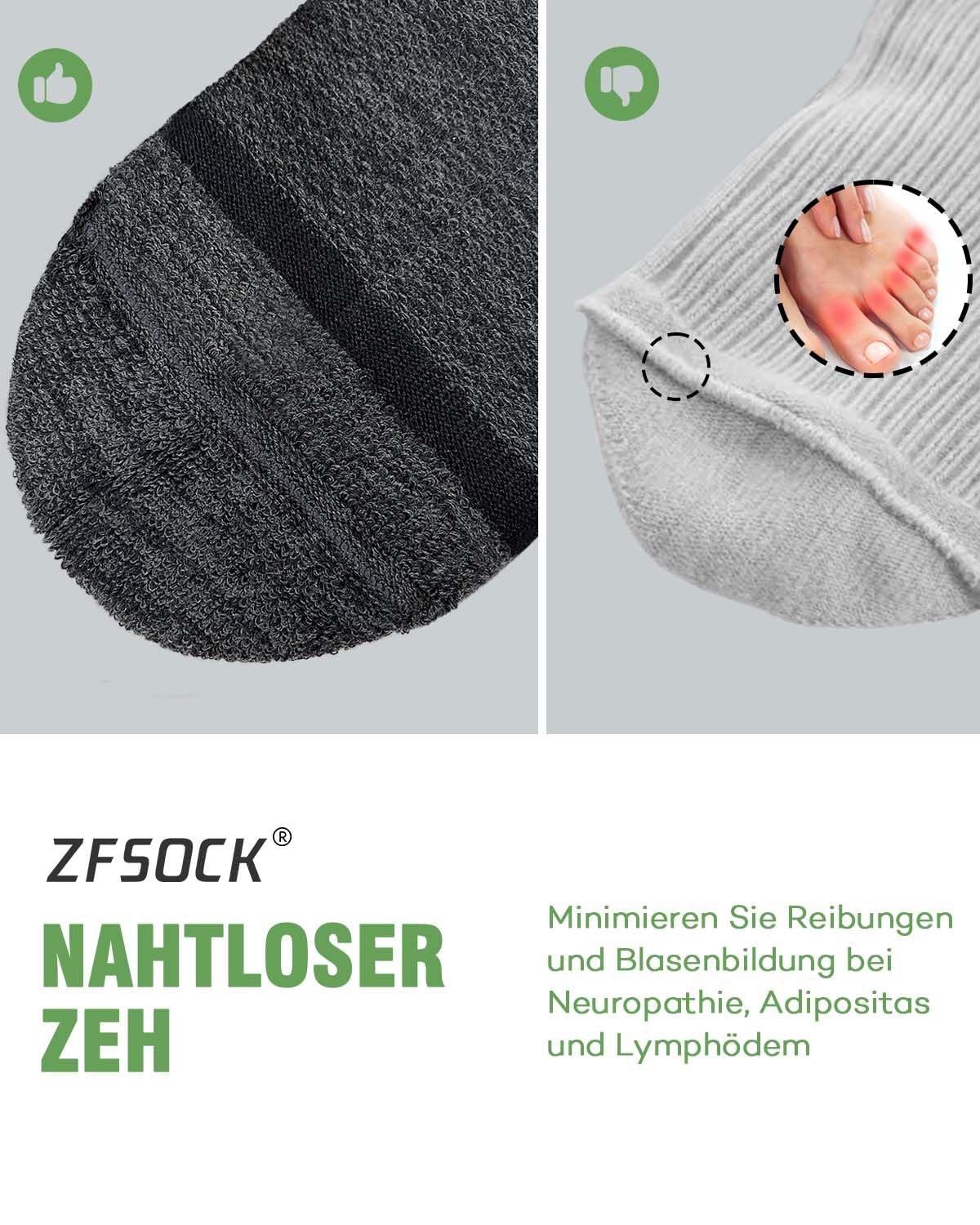 Диабетические носки Bamboo Stopper для мужчин и женщин с комфортным поясом без эластичной резинки и шва, очень широкие нескользящие носки для отекших ног беременных пожилых людей, фото №3