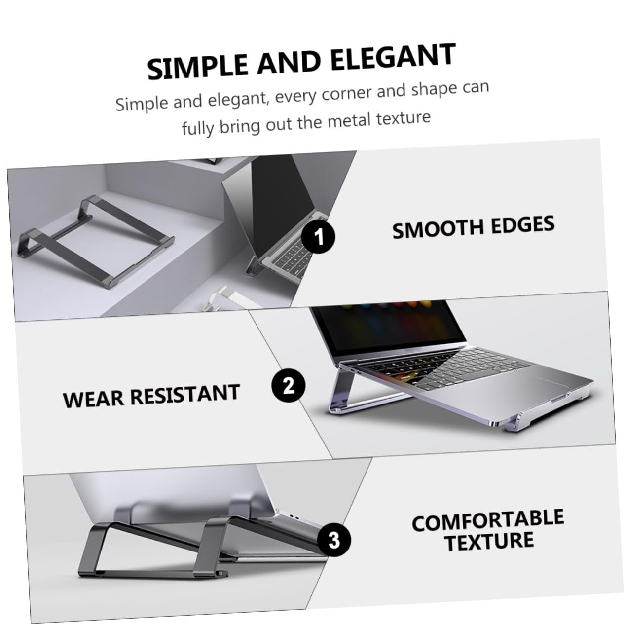 Подставка для ноутбука Алюминиевая Конструкция Hollow для вентиляции и быстрого рассеивания тепла Эргономичная Подставка для компьютера Легкая Прочная Держатель для ноутбука, фото №3