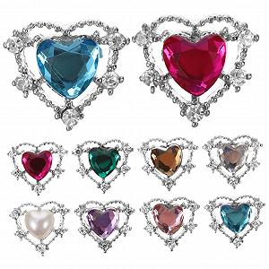 Стрази для нігтів Healeved Прикраса Серце 50 шт. Різні кольори - Фото 1