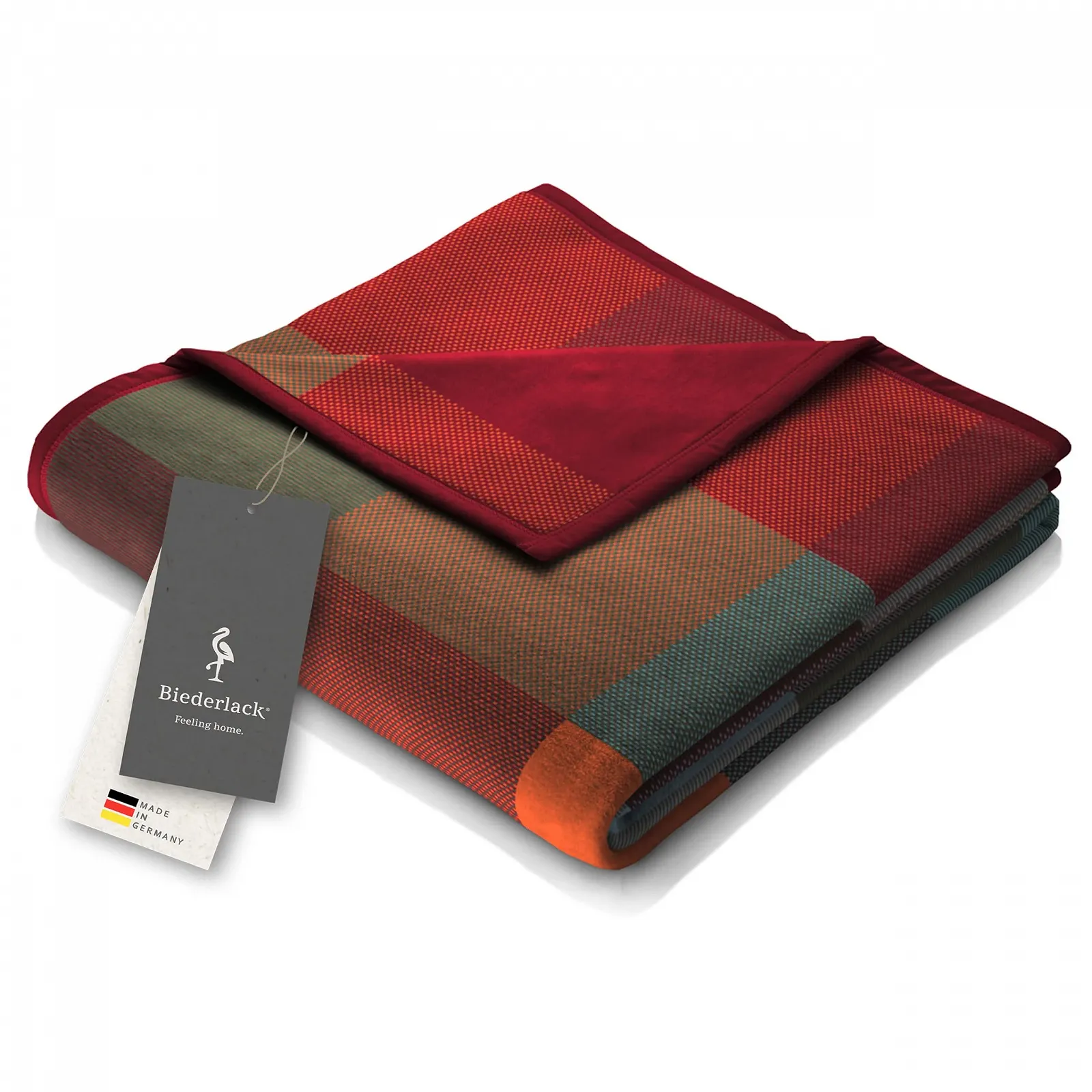 Одеяло Biederlack Мягкое, хлопковое, в клетку, 150 x 200 см, разноцветное, фото №1