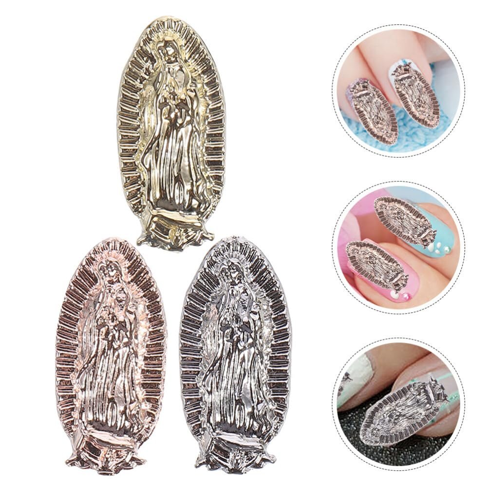 Підвіски для нігтів Baluue 3D San Judas Virgin Mary, стрази, дорогоцінні камені, фото №9