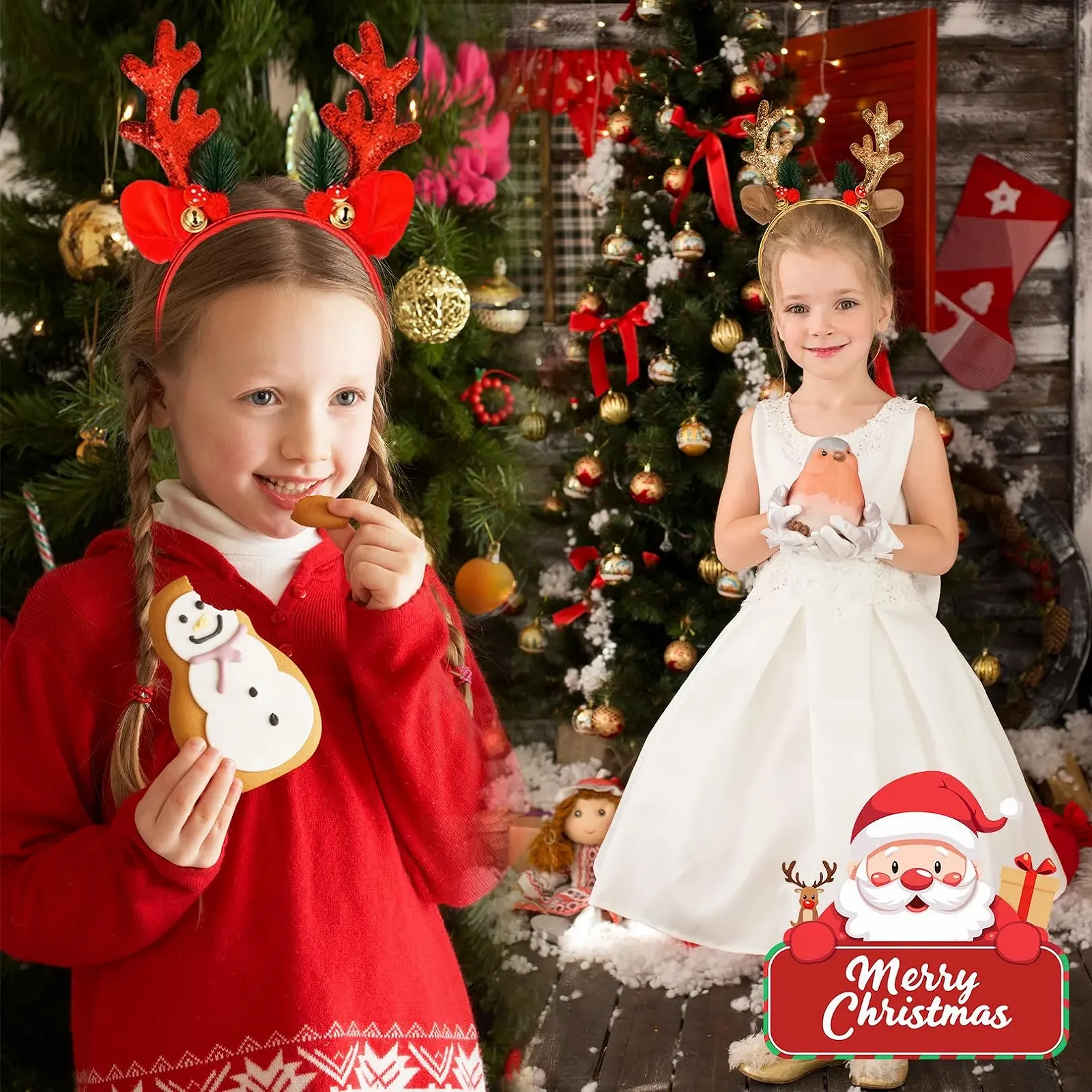 Набор рождественских обручей с оленями., фото №4 Набор рождественских обручей с оленями., фото №4