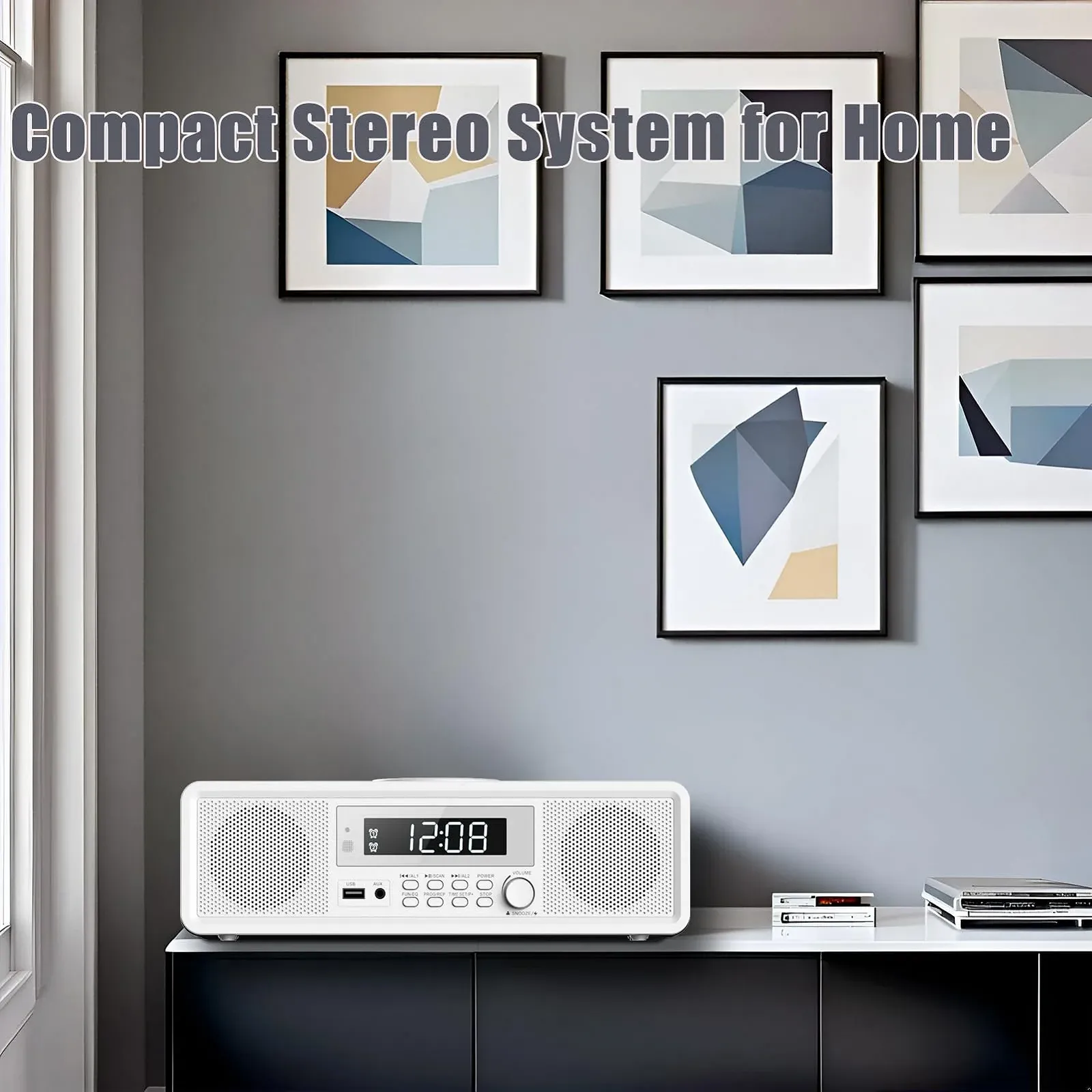 Компактное радио с CD-плеером, FM-радио, с Bluetooth, USB, MP3, AUX, цифровой двойной будильник, воспроизведение CD-R/CD-RW/MP3/WMA, фото №9