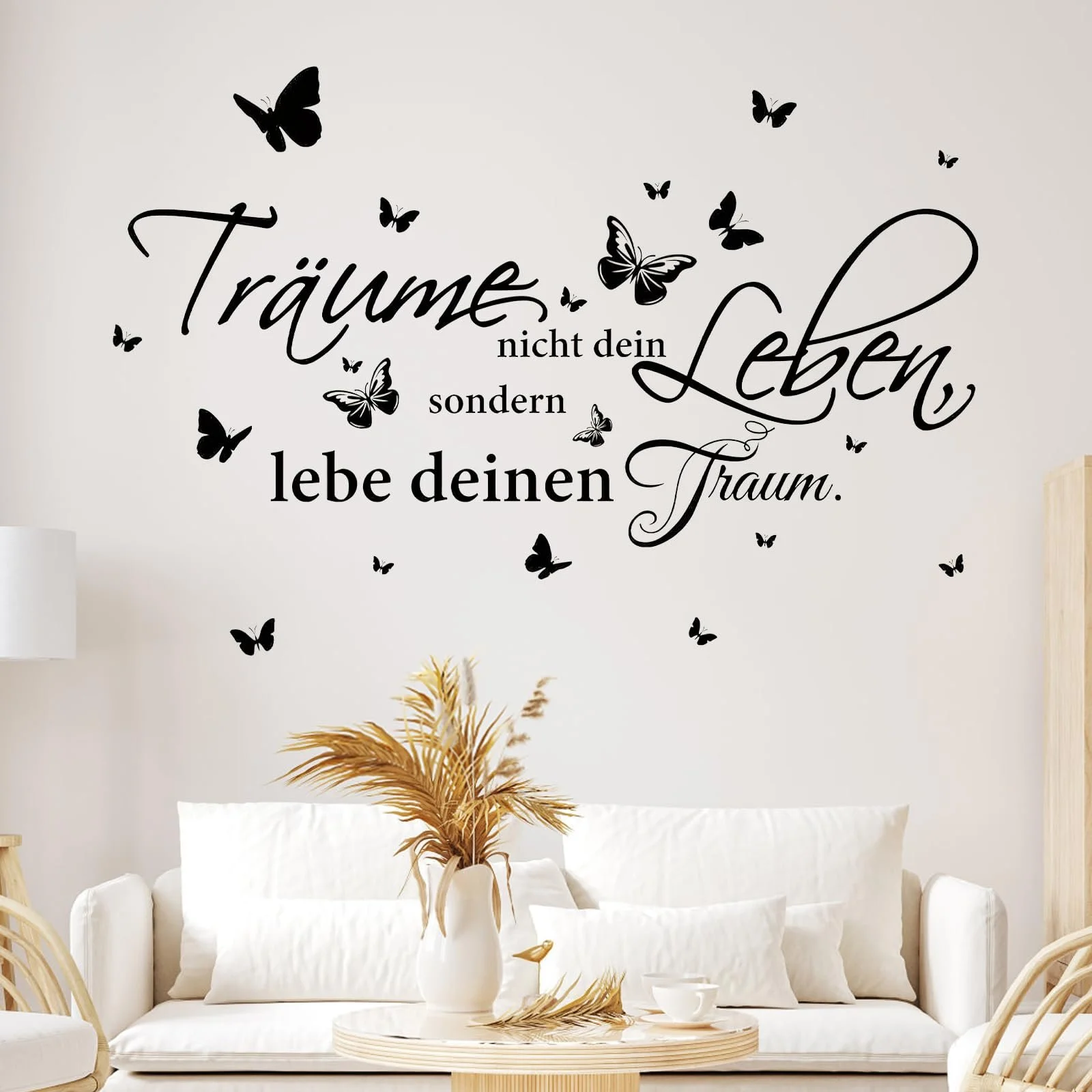 Настінна наклейка Фрази та метелики Чорний, фото №1 Настінна наклейка Фрази та метелики Чорний, фото №1