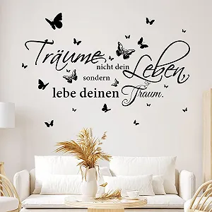 Настінна наклейка HENGBIRD Butterflies Чорна - Фото 1