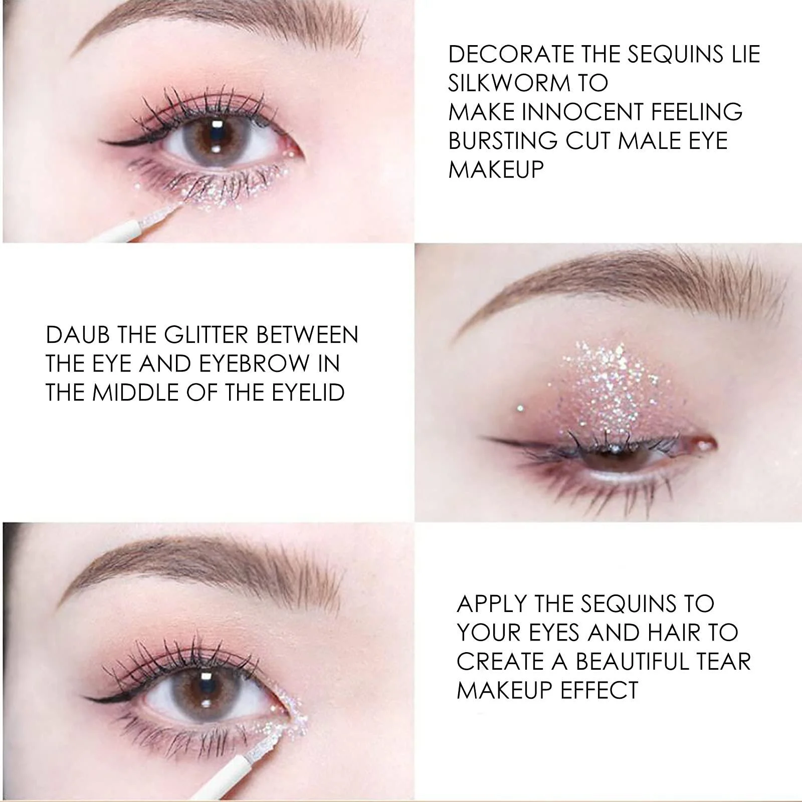 Тени для глаз Colourful Жидкая Блестящая Водостойкая Золотой Кристалл, фото №4