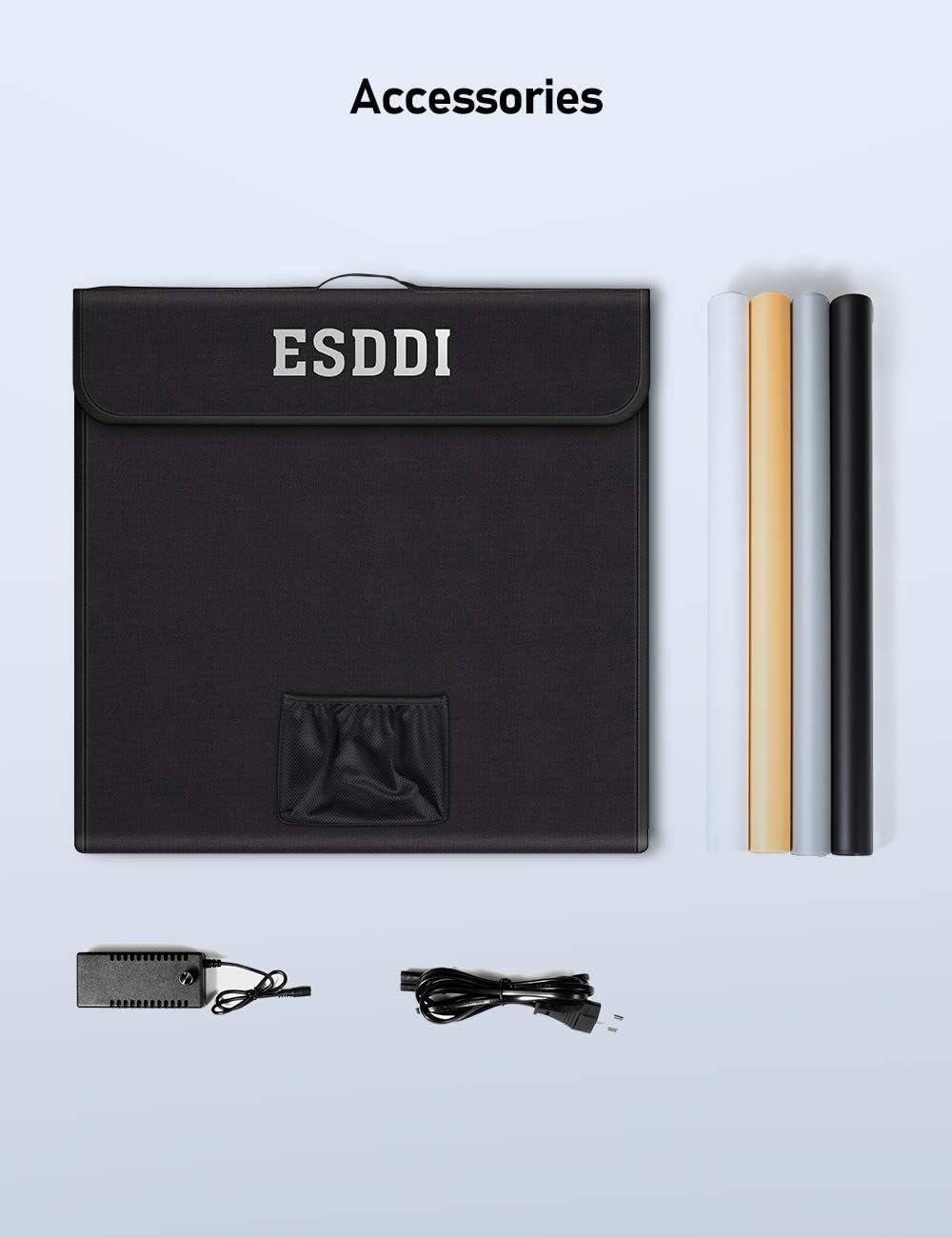 Фотобокс ESDDI 24" / 60х60х60 см / 156 LED / 17000 Lm / CRI 95 / 5500K / Чорний-Білий, фото №9