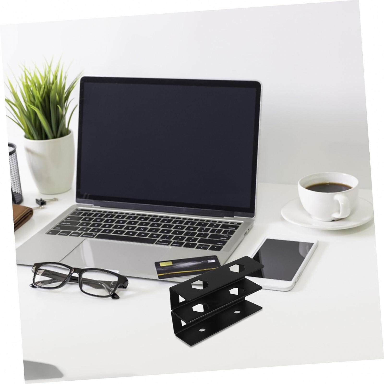 Держатель для ноутбука Hemobllo, 1 шт., под стол, двухслойный, органайзер для ноутбуков, клавиатур, кабельных коробок, прочный и простой в установке, фото №4