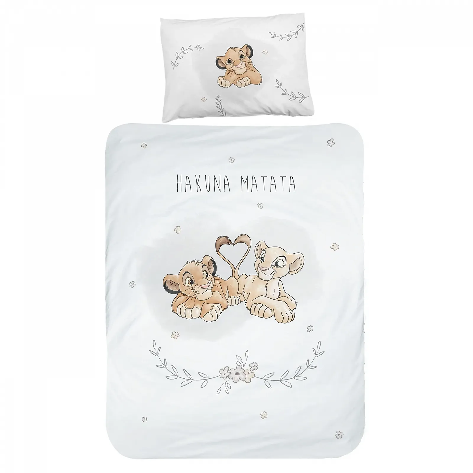 Дитяча постільна білизна MTOnlinehandel Lion King 135 x 100 см, фланель, 1 наволочка 40 x 60 см + 1 підодіяльник 100 x 135 см, фото №1