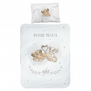 Дитяча постільна білизна MTOnlinehandel Lion King 135 x 100 см, фланель, 1 наволочка 40 x 60 см + 1 підодіяльник 100 x 135 см - Фото 1