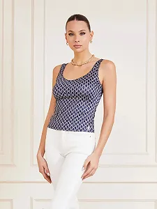 Жіночий топ Marciano by Guess — Wanda Logo Total (4GGP15 6254A) Темно-синій - M - Фото 1