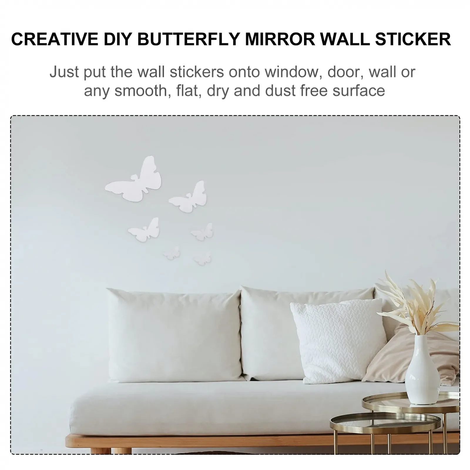 Набір наклейок на стіну OSALADI 3D Butterfly Mirror Acrylic, фото №2