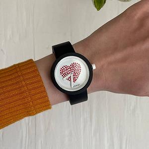 Женские силиконовые часы-конструктор actimer черный ремешок циферблат Red heart synthetic.ua - Фото 1