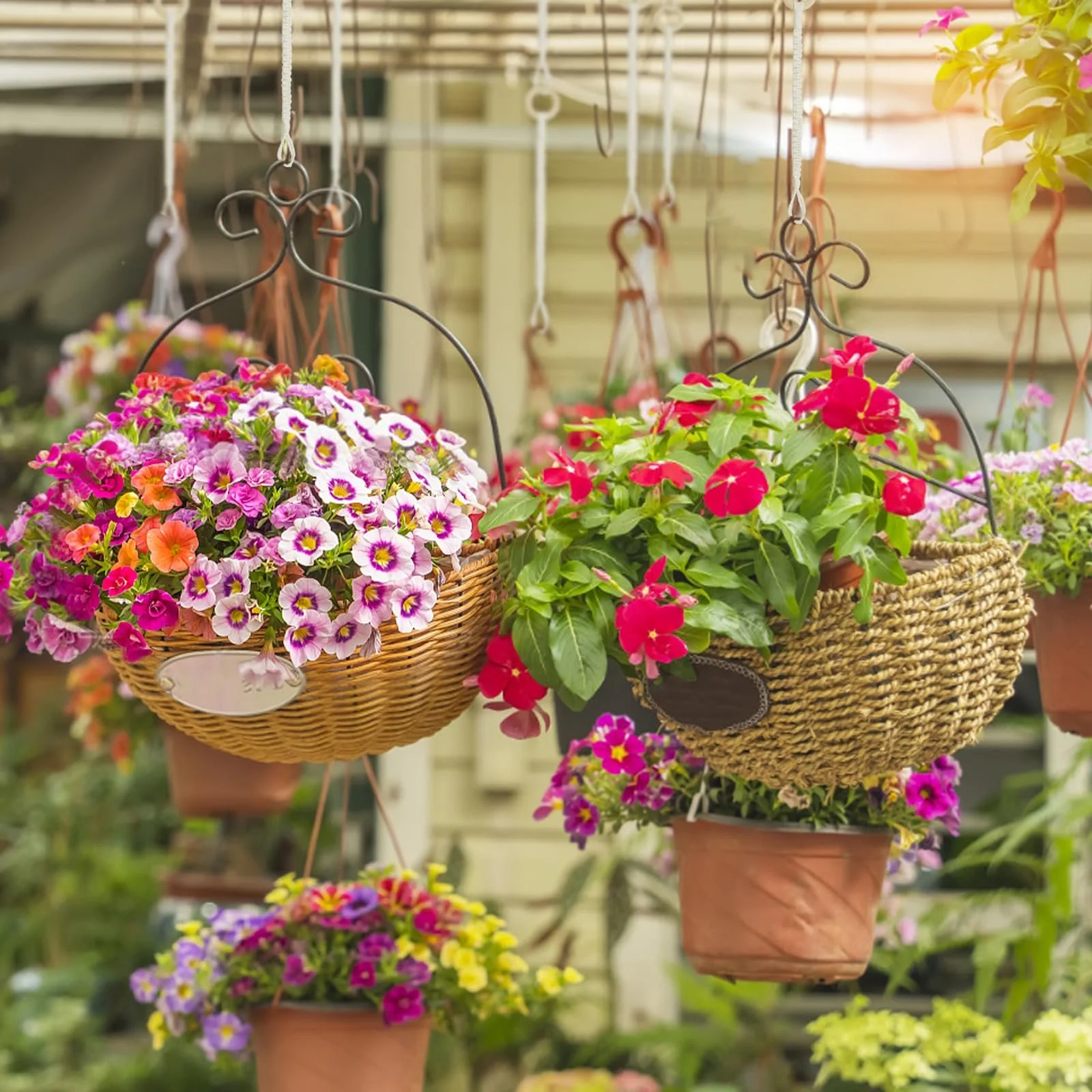 Удлинитель для подвеса растений Набор 6 шт. Пеньковая веревка с деревянным кольцом Регулируемый, фото №4