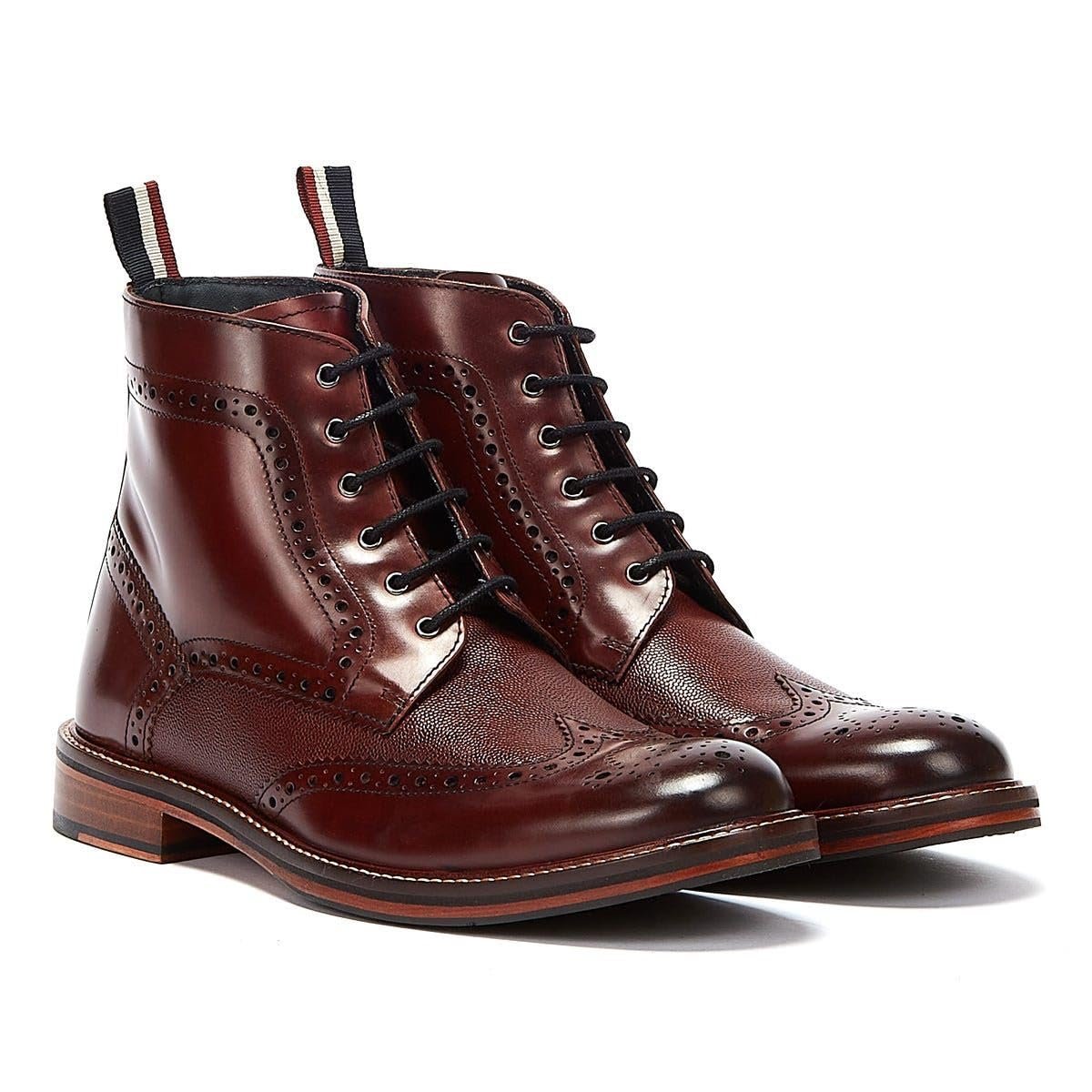 Ботинки Ben Sherman Alfred Brogue Мужские Красная Кожа, фото №1