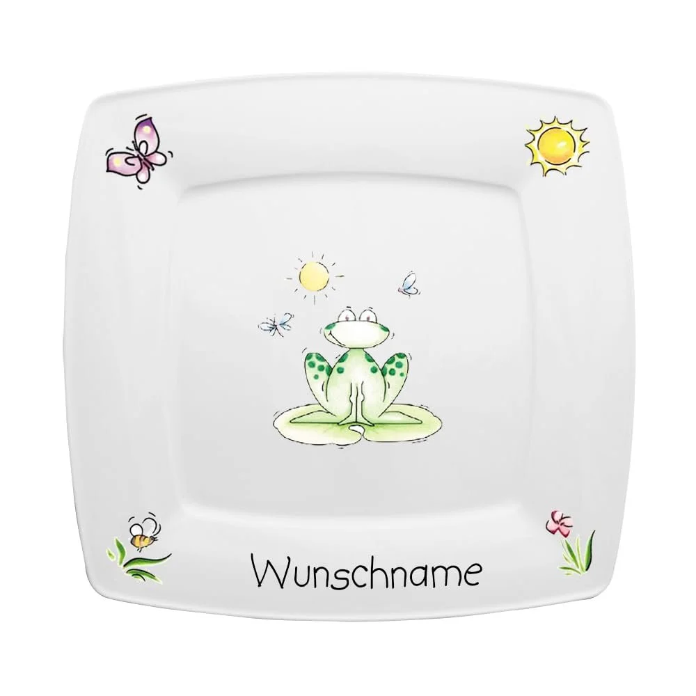 Детская Тарелка Doriantrade Квадратная для Завтрака Фарфор Лягушка, фото №1 Детская Тарелка Doriantrade Квадратная для Завтрака Фарфор Лягушка, фото №1