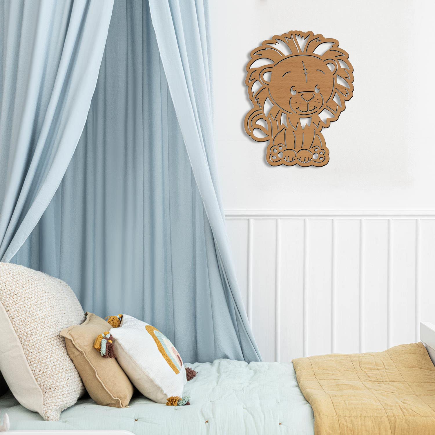 Светильник Lion Wall Lamp Snooze Light для детской комнаты из МДФ на батарейках, фото №3